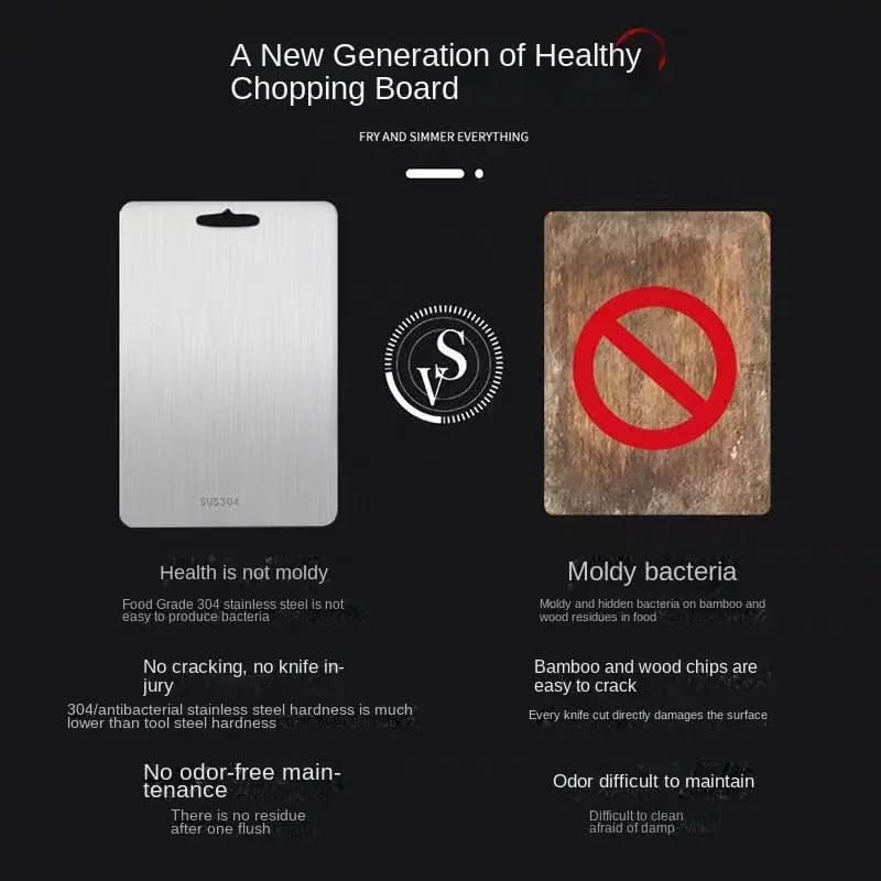 TitanClean Stainless Steel Cutting Board - Antibacterial & Scratch-Resistant 3