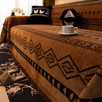 Tribal Geometric Chenille Sofa Cover - Durable Slipcover for Sofas & Couch 0