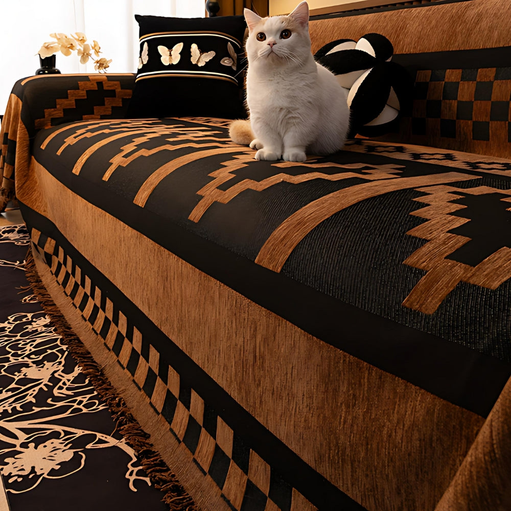 Tribal Geometric Chenille Sofa Cover - Durable Slipcover for Sofas & Couch 2