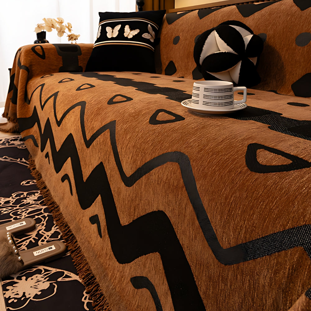 Tribal Geometric Chenille Sofa Cover - Durable Slipcover for Sofas & Couch 6