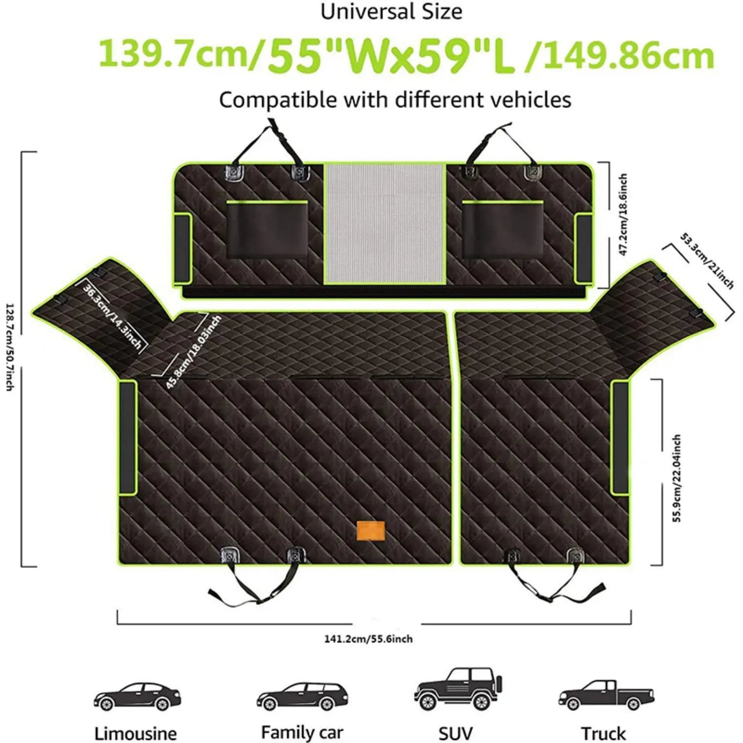 Ultimate 6-in-1 Dog Car Seat Cover - Waterproof Back Seat Protector & Hammock for SUVs and Trucks 2