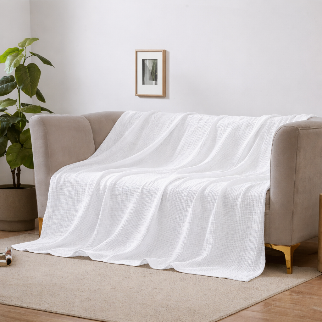 CLOUDSOFT - Ultra-Soft Cotton Blanket for Breathable Everyday Comfort