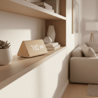 VOXTIME – Voice-Activated LED Wooden Clock for Modern Homes