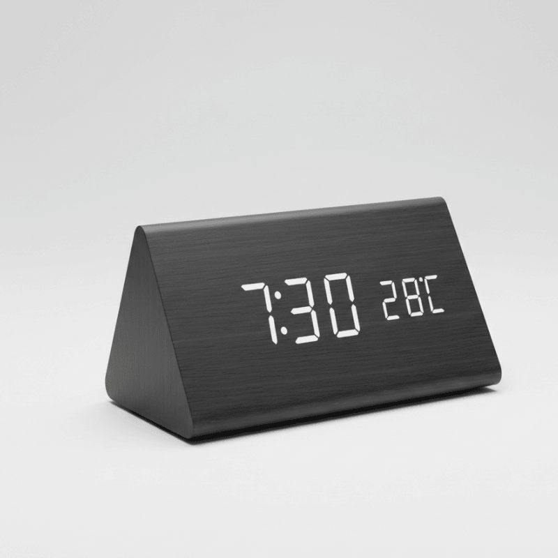 VOXTIME – Voice-Activated LED Wooden Clock for Modern Homes