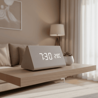 VOXTIME – Voice-Activated LED Wooden Clock for Modern Homes