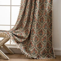 Vintage Floral Tassel Curtain Panel - Soft Microfiber Draperies for Home Decor 3