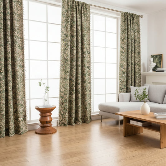 Vintage Floral Tassel Curtain Panel - Soft Microfiber Draperies for Home Decor 6