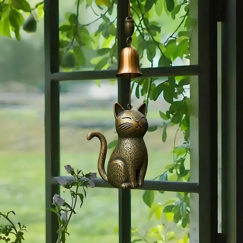 WhispiCat - Handcrafted Copper Cat Wind Chime for Home Decor & Tranquil Ambiance 3