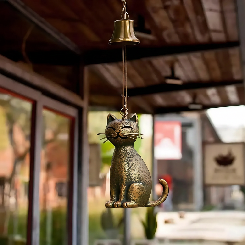 WhispiCat - Handcrafted Copper Cat Wind Chime for Home Decor & Tranquil Ambiance 4