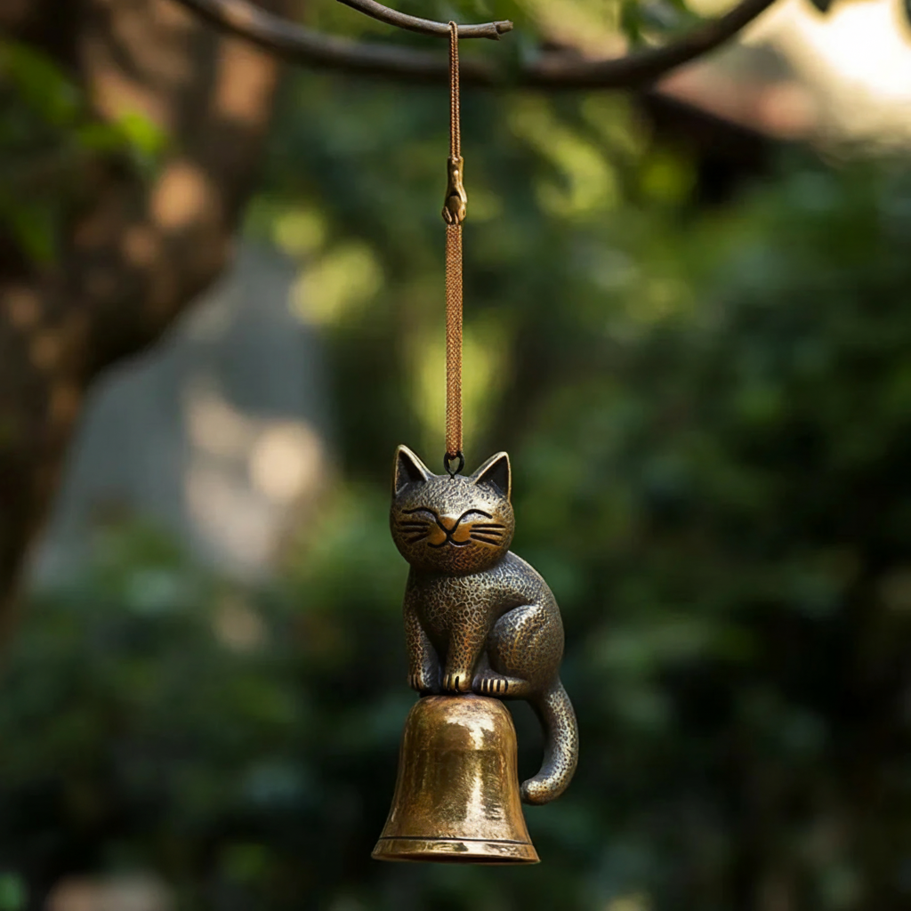 WhispiCat - Handcrafted Copper Cat Wind Chime for Home Decor & Tranquil Ambiance 5
