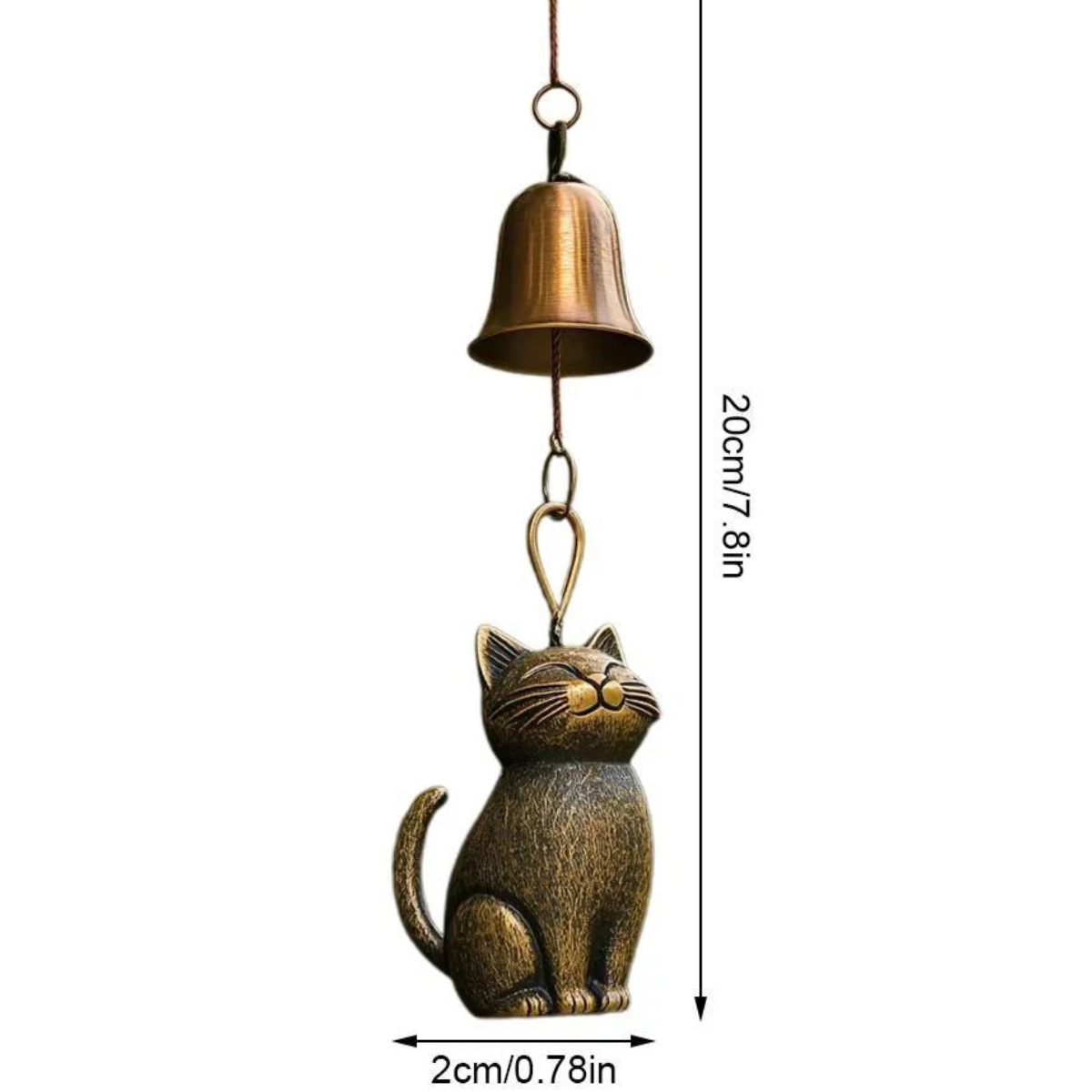 WhispiCat - Handcrafted Copper Cat Wind Chime for Home Decor & Tranquil Ambiance 7
