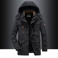 Windproof Fleece Lined Parka Jacket with Detachable Fur Hood for Cold Days 2