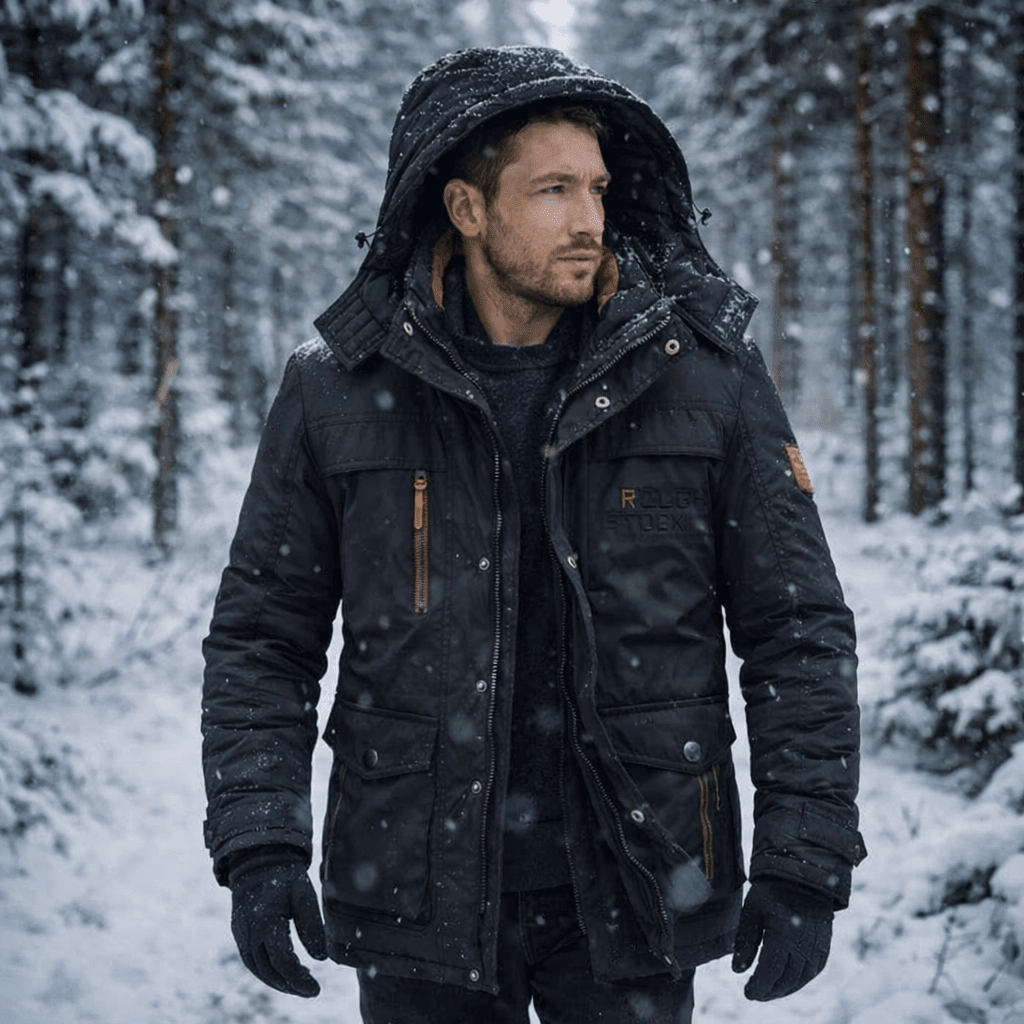 Windproof Fleece Lined Parka Jacket with Detachable Fur Hood for Cold Days 5