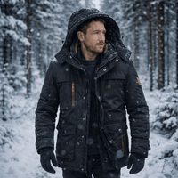 Windproof Fleece Lined Parka Jacket with Detachable Fur Hood for Cold Days 5