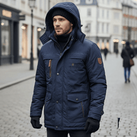Windproof Fleece Lined Parka Jacket with Detachable Fur Hood for Cold Days 6