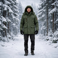 Windproof Fleece Lined Parka Jacket with Detachable Fur Hood for Cold Days 7