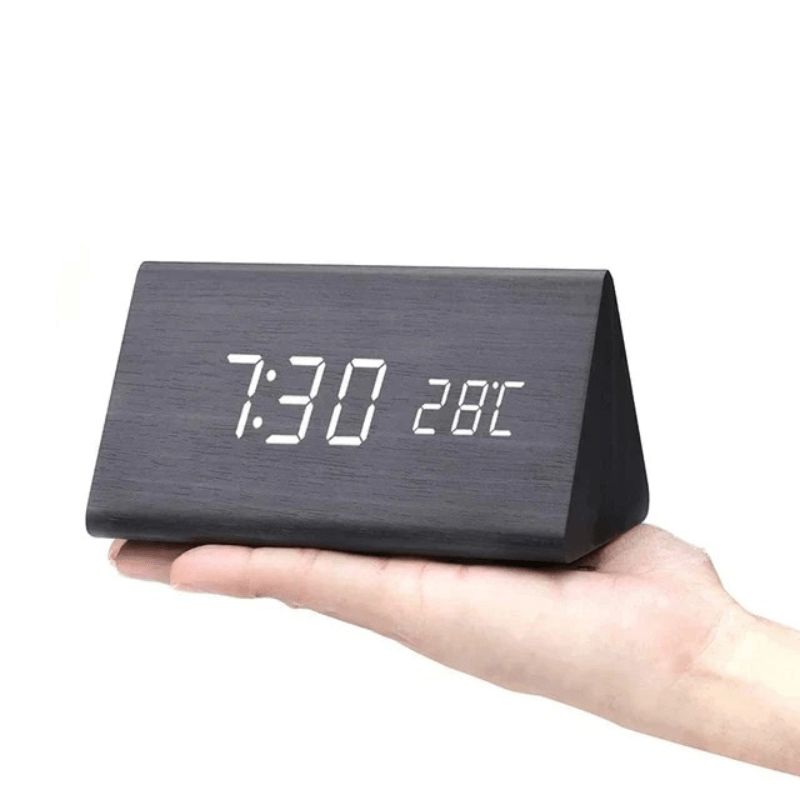 Woodsense Digital Alarm Clock - Voice Control, Adjustable Brightness, Wooden Design 11