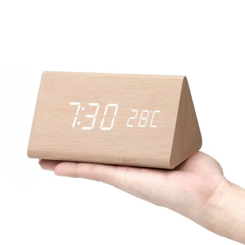 Woodsense Digital Alarm Clock - Voice Control, Adjustable Brightness, Wooden Design 13