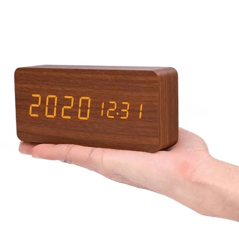 Woodsense Digital Alarm Clock - Voice Control, Adjustable Brightness, Wooden Design 14