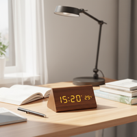 Woodsense Digital Alarm Clock - Voice Control, Adjustable Brightness, Wooden Design 2