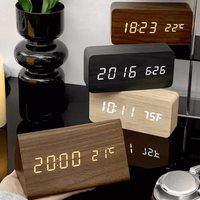 Woodsense Digital Alarm Clock - Voice Control, Adjustable Brightness, Wooden Design 4