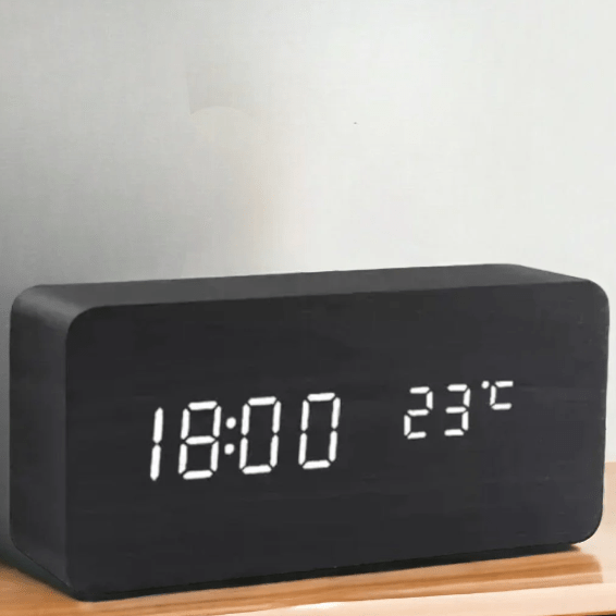 Woodsense Digital Alarm Clock - Voice Control, Adjustable Brightness, Wooden Design 5