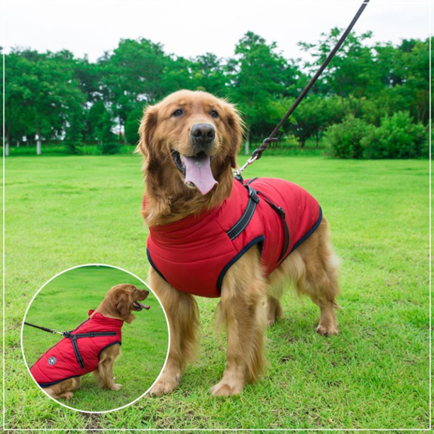 WoofGuard Waterproof Dog Jacket - Warm Fleece Lining & Integrated Harness 1