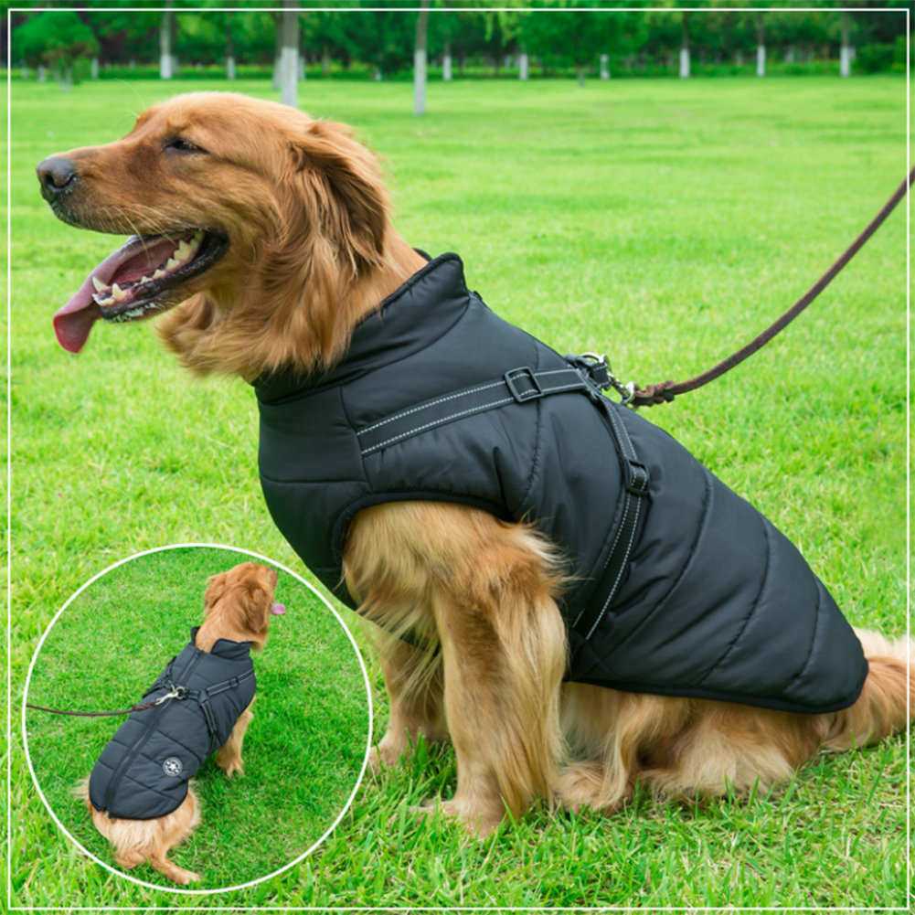 WoofGuard Waterproof Dog Jacket - Warm Fleece Lining & Integrated Harness 5