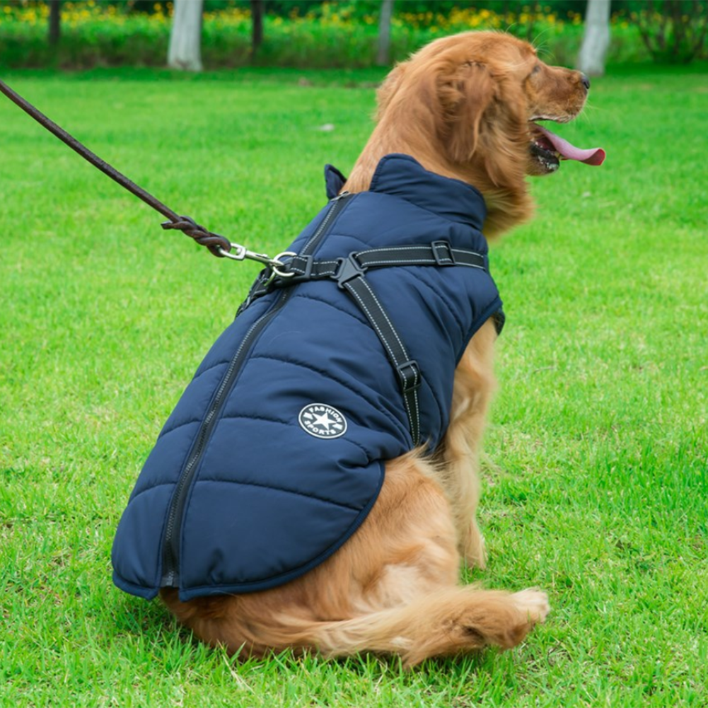 WoofGuard Waterproof Dog Jacket - Warm Fleece Lining & Integrated Harness 6