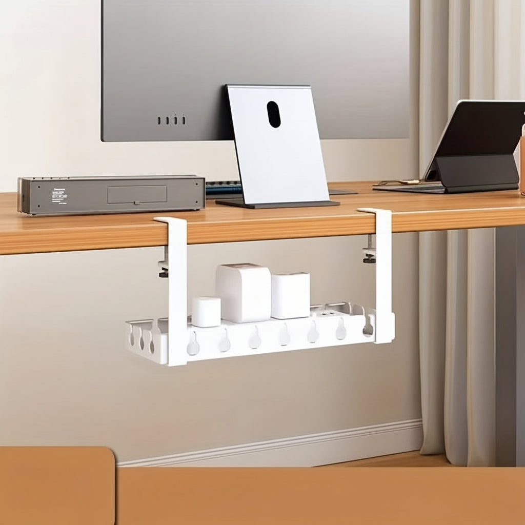 TANGLEFREE - Under Desk Cable Organizer with Adjustable Strap and Clips