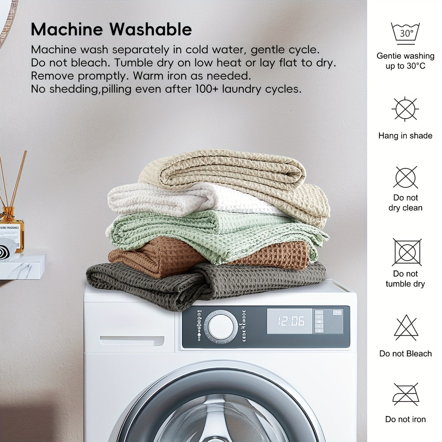CLOUDWEAVE – Lightweight Waffle Throw Blanket for Cozy All-Season Comfort
