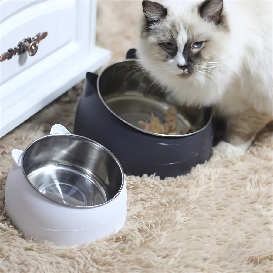 FELIFRESH - Elevated Pet Feeding Bowl Stainless Steel 2-in-1 Dish