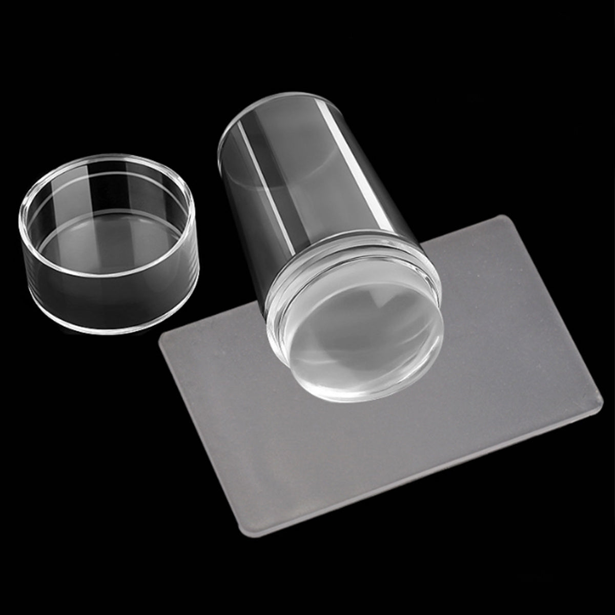 POLISHPRO - Clear Silicone Nail Stamper with Scraper for French Tip Perfection