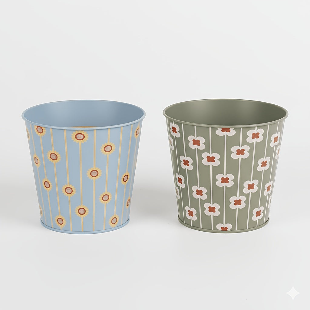 FLORALPOT – Decorative Metal Planter Set for Stylish Plant Display