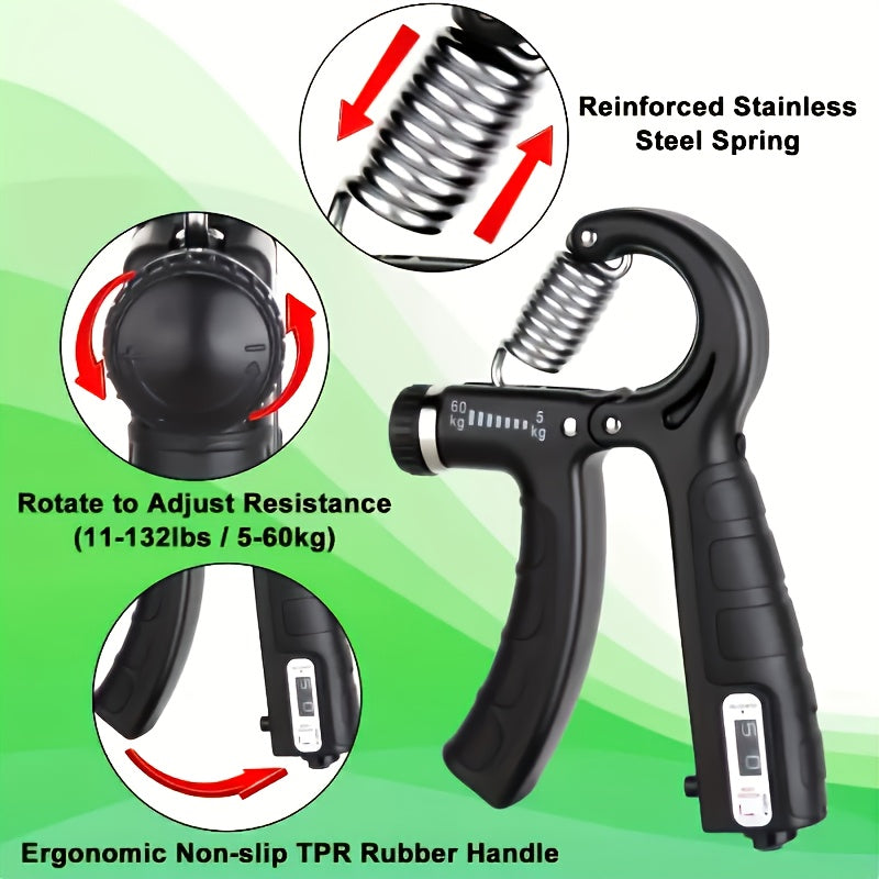 GRIPFORCE – Adjustable Hand Strength Trainer Set for Grip and Finger Training