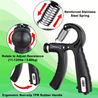 GRIPFORCE – Adjustable Hand Strength Trainer Set for Grip and Finger Training