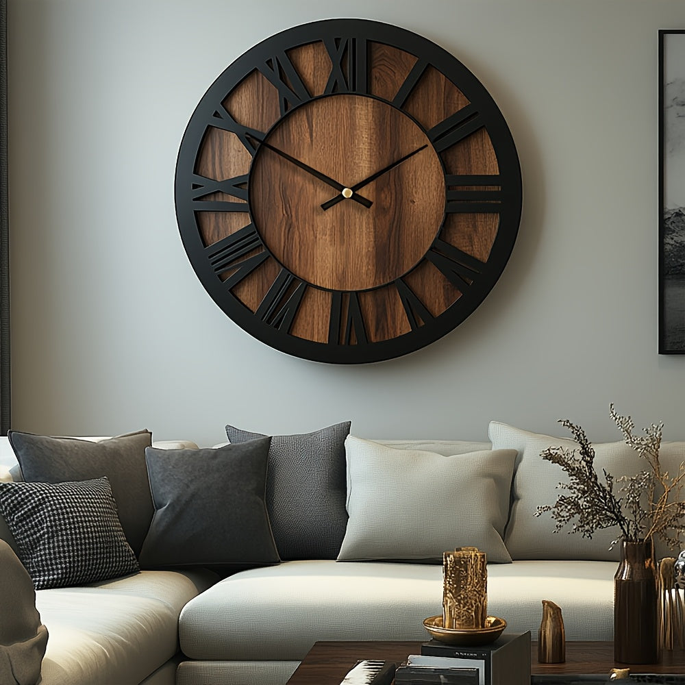 NATURISSE - Artistic Silent Wooden Wall Clock Vintage Style