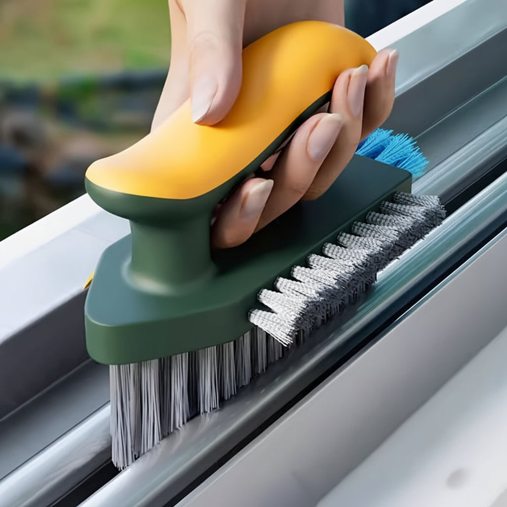 CLEANPRO - 2-in-1 Crevice & Floor Scrub Brush, Durable Plastic, Portable Design