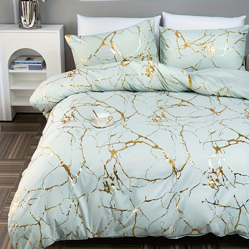GOLDSHIM – Classic Golden Foil Texture Bedding Set
