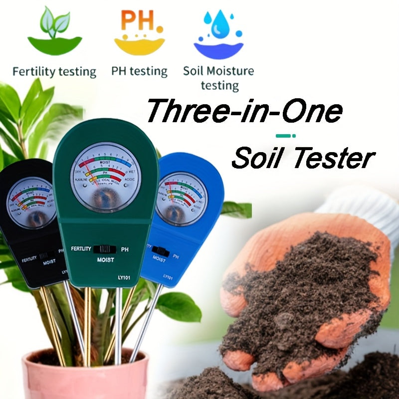 SOILTRIO – 3-in-1 Soil Moisture, Fertility & pH Tester
