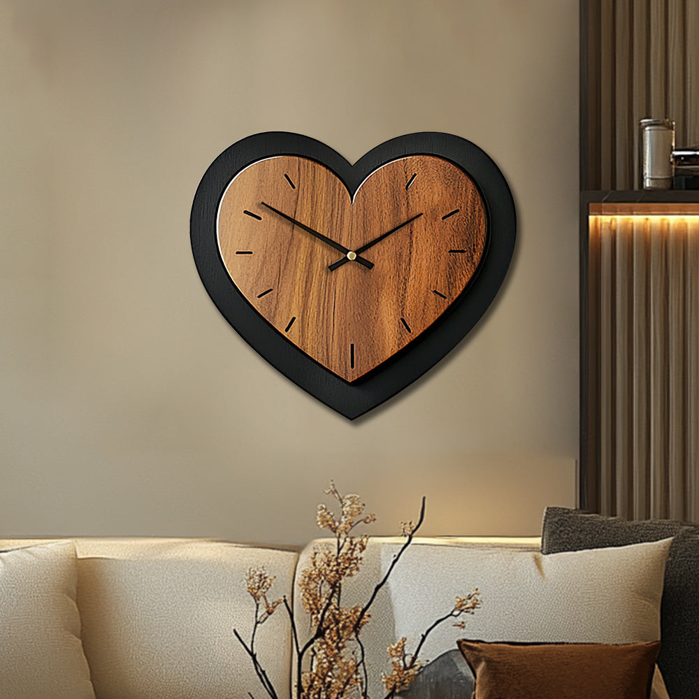 TIMBERHEART – Rustic Wooden Wall Clock Accent