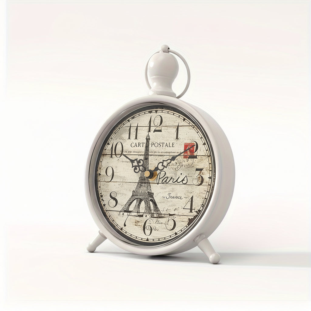 CHATEAUCHIME - Elegant Eiffel Tower Desk Clock, Non-Ticking