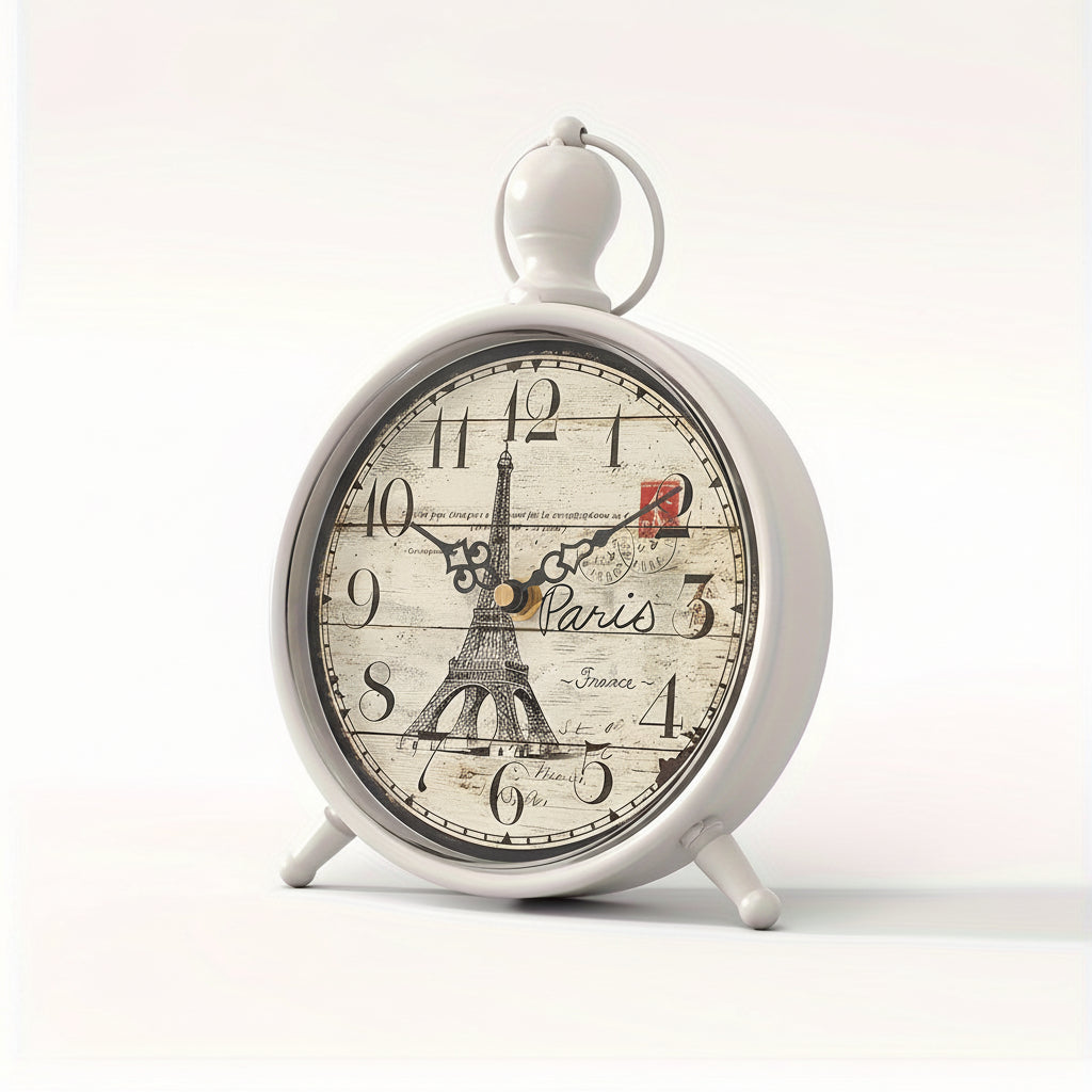 CHATEAUCHIME - Elegant Eiffel Tower Desk Clock, Non-Ticking