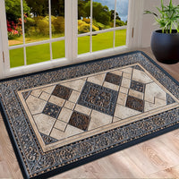 STYLEHAVEN - Machine Washable Geometric Border Entryway Mat