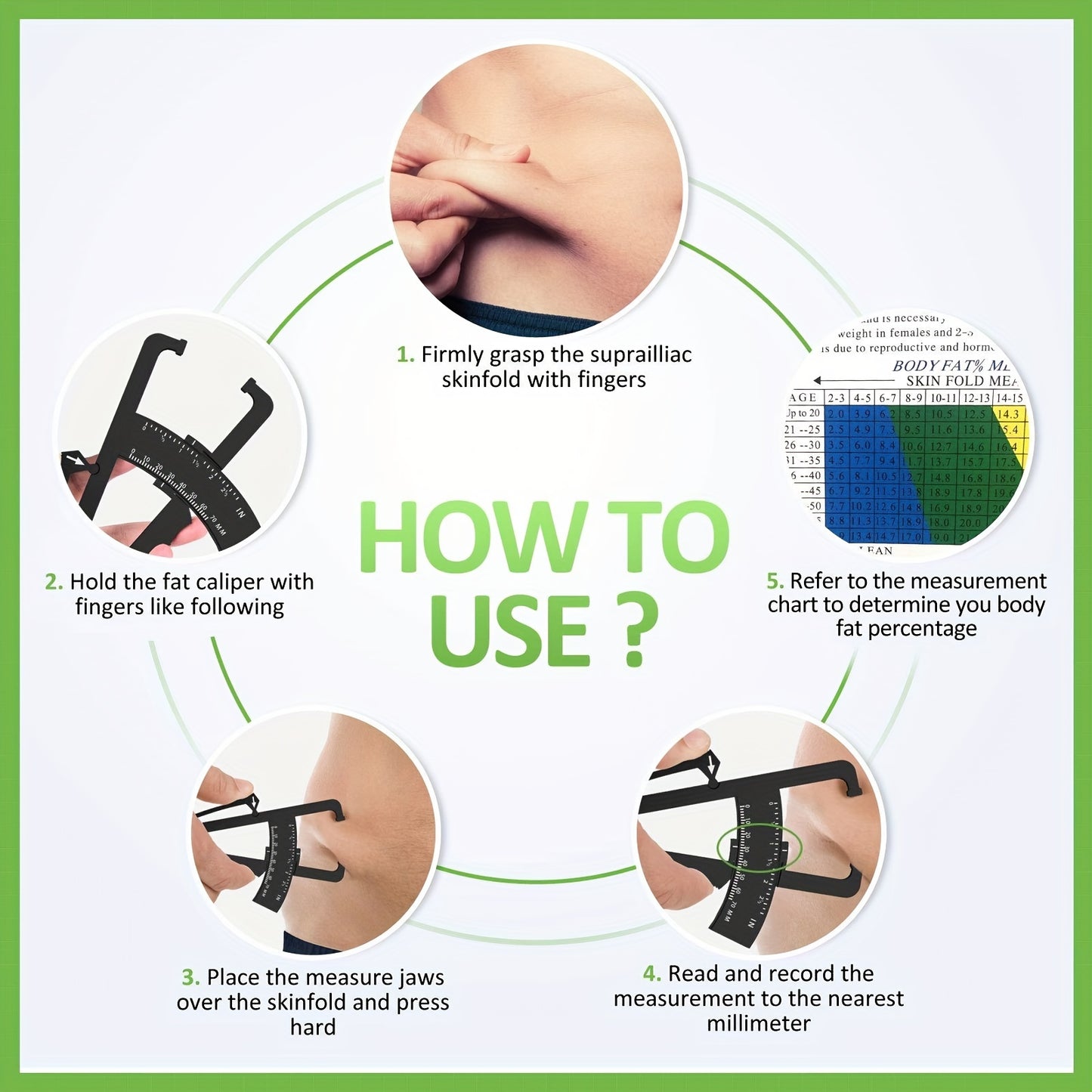 CALIPERFIT – Accurate Body Fat Measurement Tool for Fitness Progress