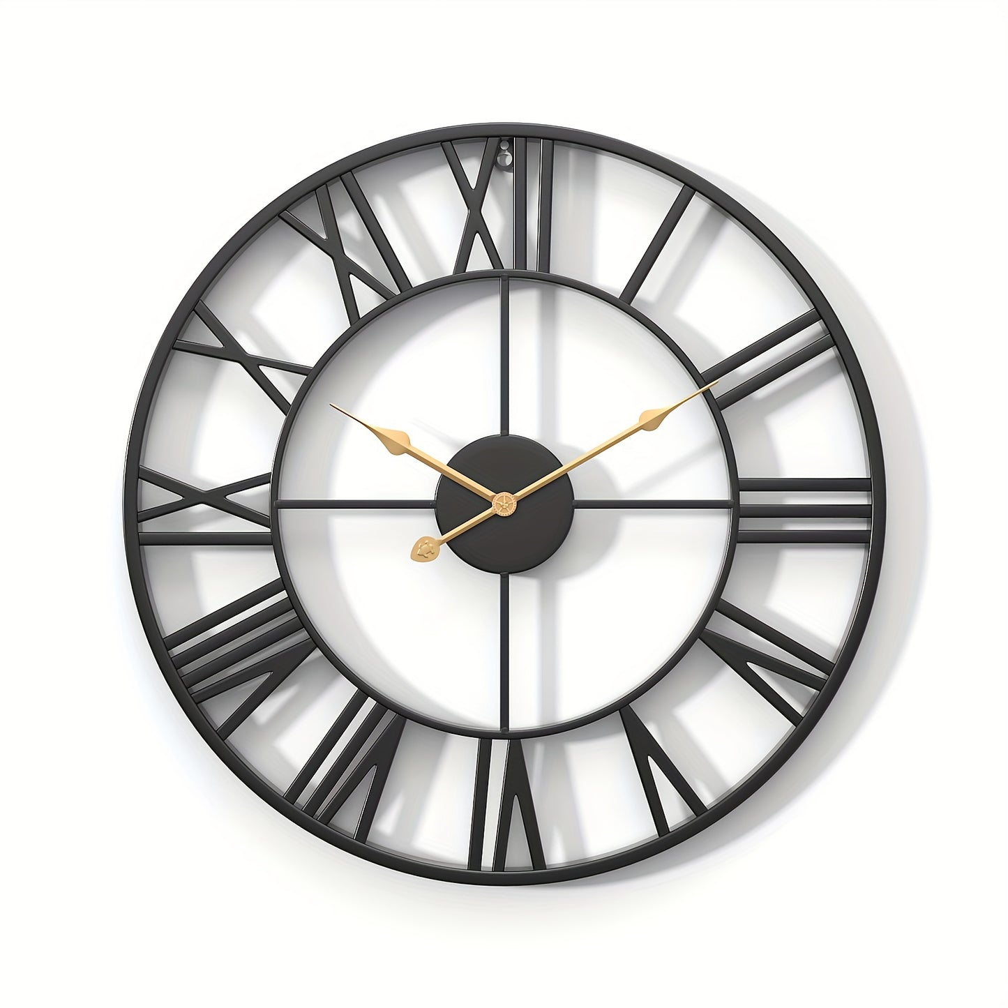 SERENETIME - Vintage Round Silent Wall Clock Metal Frame for Bedroom