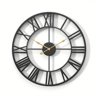 SERENETIME - Vintage Round Silent Wall Clock Metal Frame for Bedroom