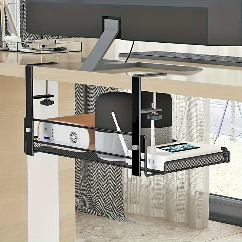 CLASSTIDY - Adjustable Metal Desk Rack with No-Drill Hanging Organizer