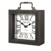 CABINCO - Rustic Wooden Shelf Clock with Glass Cover for Home Decor