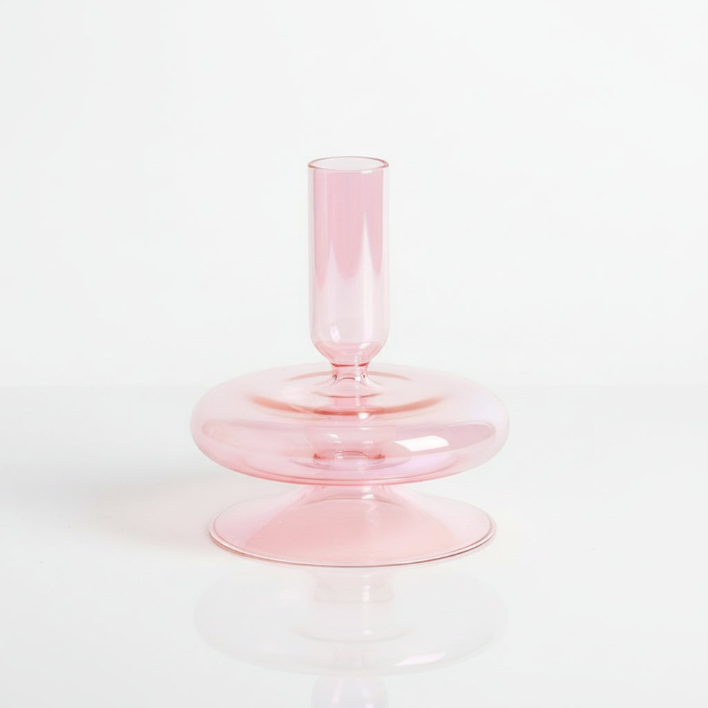 AURAVINE - Minimalist Glass Candle Holder Vase Decorative Art Piece